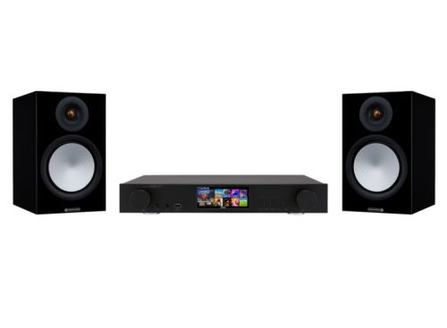 Cocktail Audio N25AMP fekete + Monitor Audio Silver 100 7G zongoralakk fekete sztereó szett