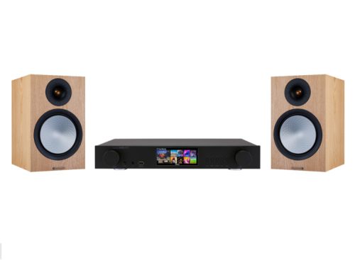 Cocktail Audio N25AMP fekete + Monitor Audio Silver 100 7G natúr tölgy sztereó szett